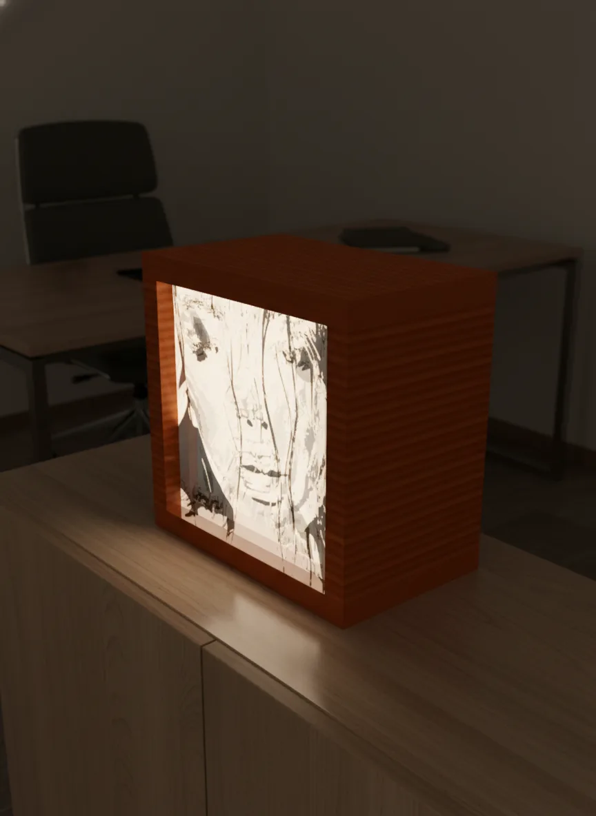 Shadow-box con cornice in legno